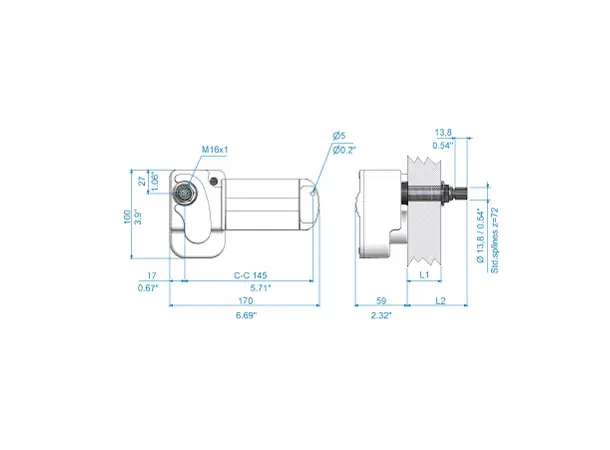 ROCA Viskermotor W12 - 12V 38mm aksling, Vanntett